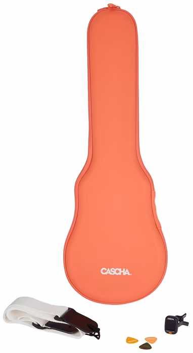 Cascha HH 2289 Carbon Fibre Ukulele Set Orange - Ukulele akustyczne