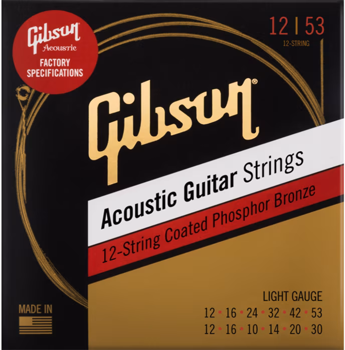 Gibson Phosphor Bronze Acoustic Guitar Strings 12-String Light - Struny do gitary dwunastostrunowej