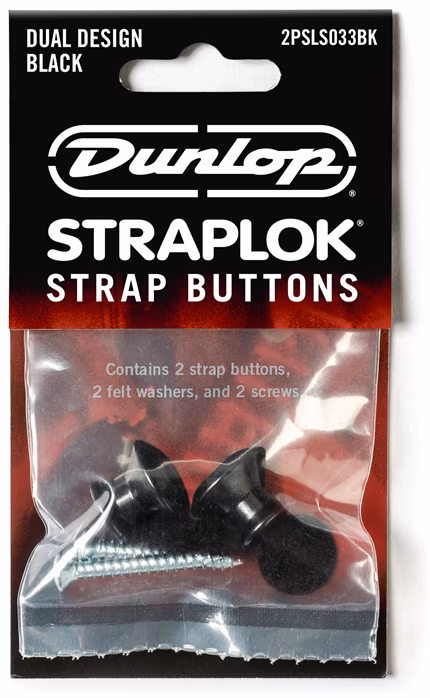 Dunlop Straplok Dual Design Strap Button Set - Black - Straplocki do pasków