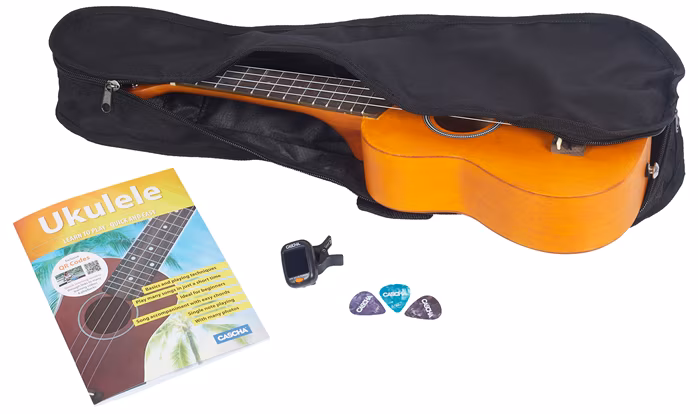 Cascha HH 3973 Soprano Ukulele Bundle Yellow - Zestaw ukulele