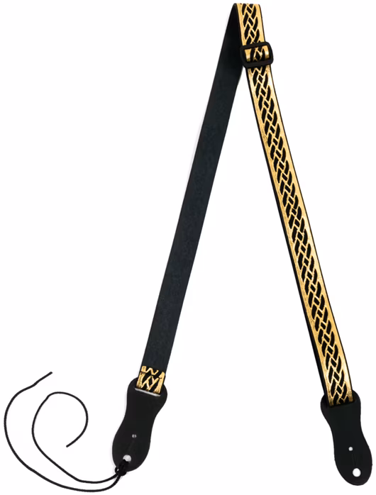 Flight S47 Black Gold Nubuck Ukulele Strap - Pas do ukulele