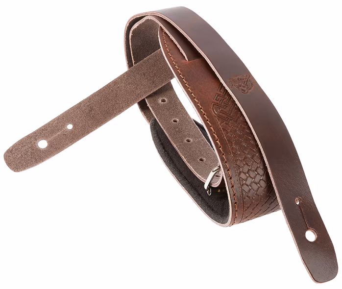 Flight S58 Brown Leather Ukulele Strap - Pas do ukulele