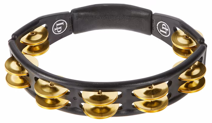 Latin Percussion Cyclops Tambourine Brass Jingles Black Hand Held - Tamburyn