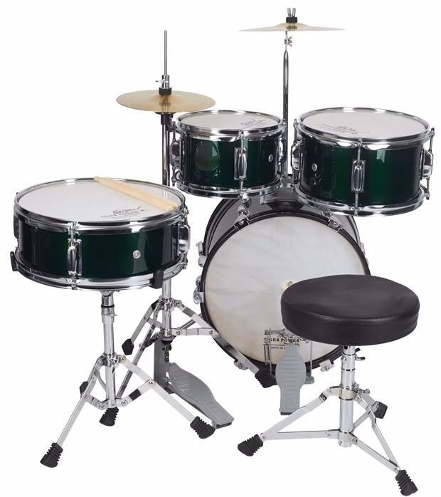 Tiger Power TCCJR40 Dark Green - Dziecięcy zestaw perkusyjny