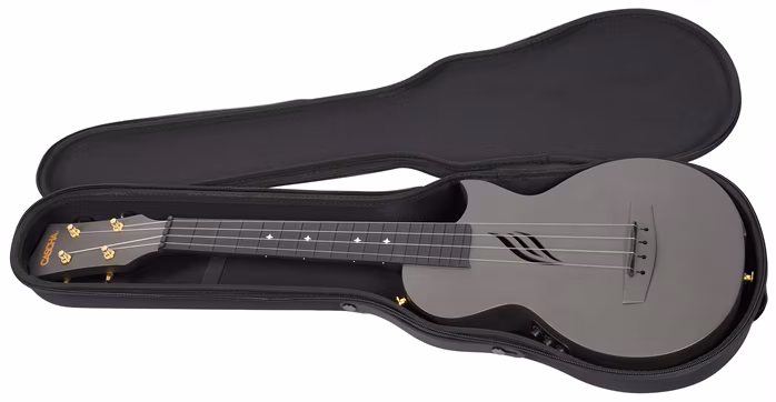Cascha Ukulele Carbon Fibre Black Set EQ (uszkodzone) - Ukulele elektroakustyczne