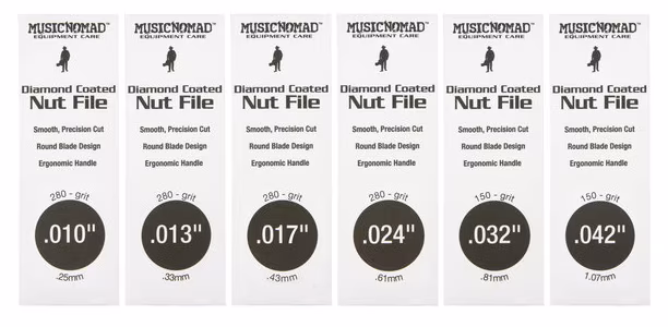 Music Nomad Electric Guitar Diamond Coated Nut File Set Super Light Strings - Narzędzia
