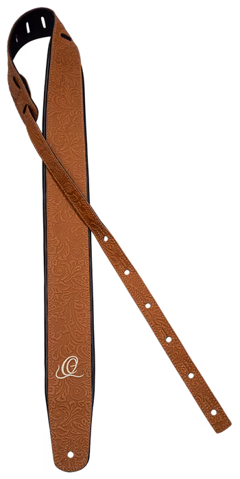 Ortega Leather Strap Byzantine Burbon - Pas gitarowy