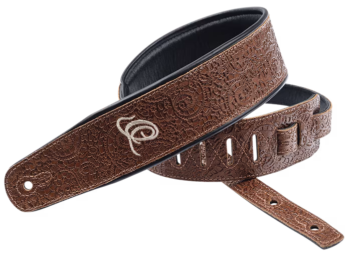 Ortega Leather Strap Byzantine Brown - Pas gitarowy