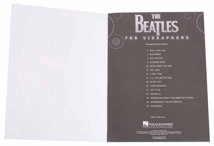 MS The Beatles For Vibraphone - Nuty na wibrafon
