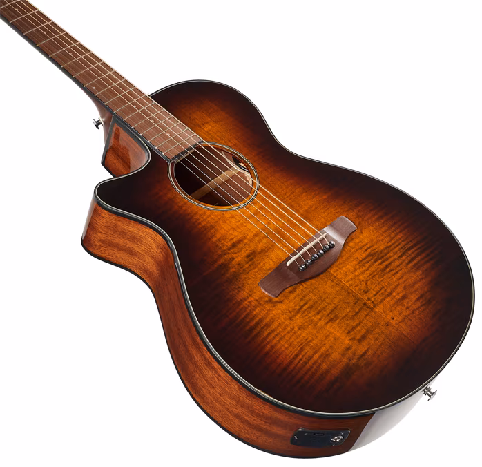 Ibanez AEG70L Tiger Burst (zanowny) - Leworęczna gitara elektroakustyczna
