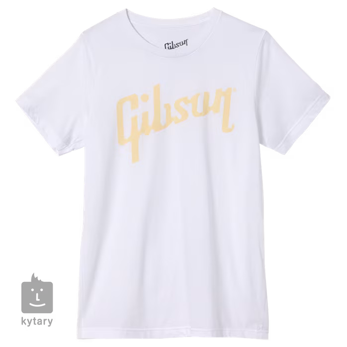 Gibson Distressed Logo Tee (White) XL - Koszulka