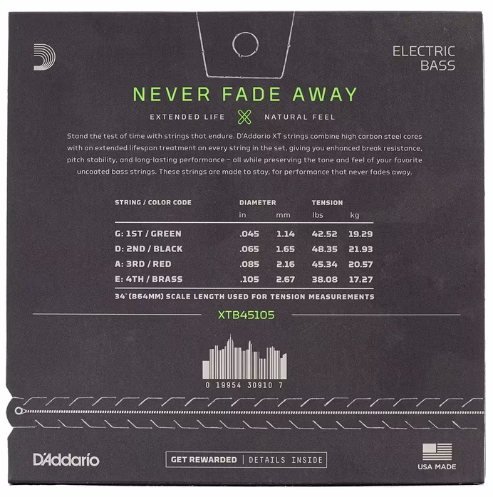 D'Addario XTB45105 - Struny do gitary basowej