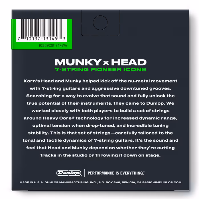 Dunlop Heavy Core Korn Guitar Strings - Struny do siedmiostrunowej gitary elektrycznej