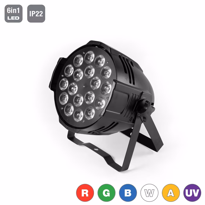 Flash LED PAR 18x15 RGBWA+UV 6in1 - Reflektor PAR LED