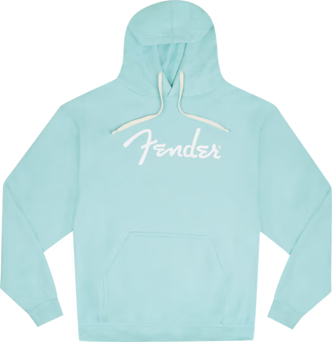 Fender Spaghetti Logo Hoodie, Daphne Blue, XXL - Bluza
