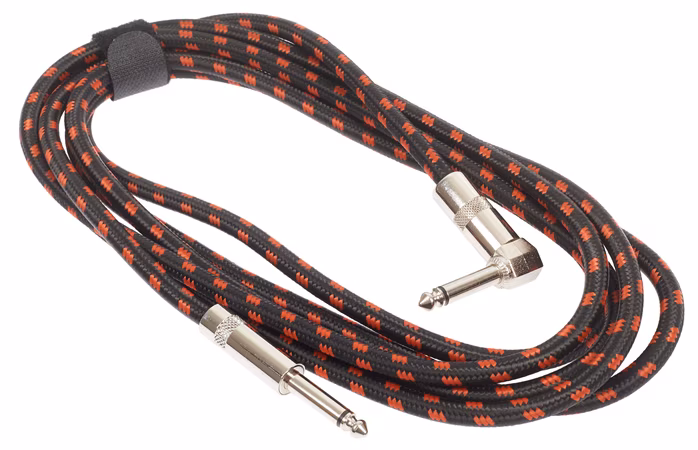 Amumu Woven Instrument Cable Red Angled 3 m - Kabel instrumentalny