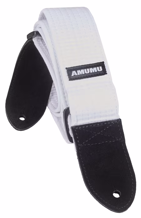 Amumu Thick Cotton Strap White - Pas gitarowy