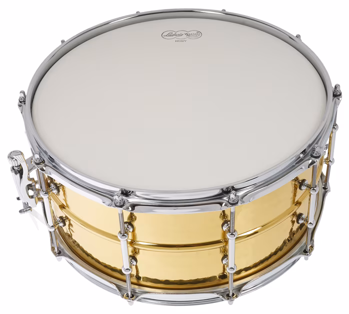 Ludwig 14" x 6,5" Hammered Brass Snare LB422BKT - Werbel