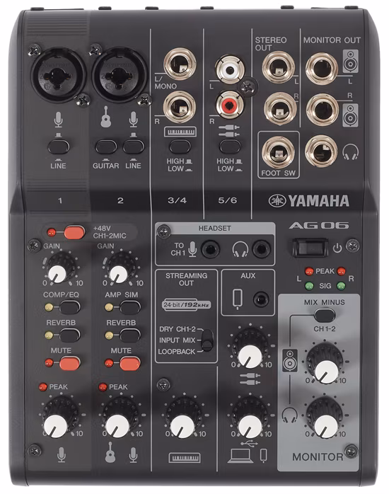Yamaha AG06 MK2 - Analogowa konsoleta mikserska