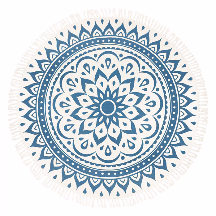 Meinl Sonic Energy 78"/200 cm Floral Design Nay Blue Meditation Rug - Mata pod zestaw perkusyjny