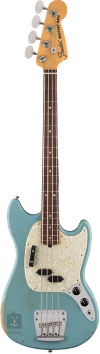 Fender JMJ Road Worn Mustang Bass RW BLK - Elektryczna gitara basowa