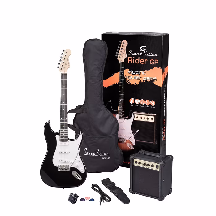 Soundsation Rider GP BK - Gitara elektryczna zestaw