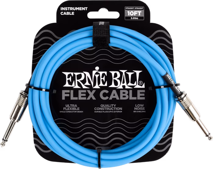 Ernie Ball Flex Instrument Cable 10'  Blue  - Kabel instrumentalny