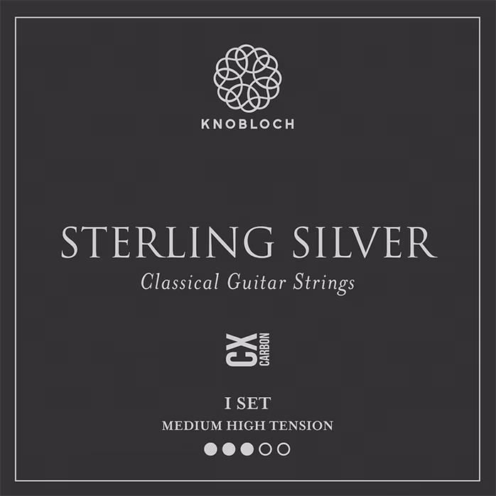 Knobloch STERLING SILVER CX Carbon Medium-High Tension 34.0 - Struny nylonowe do gitary klasycznej