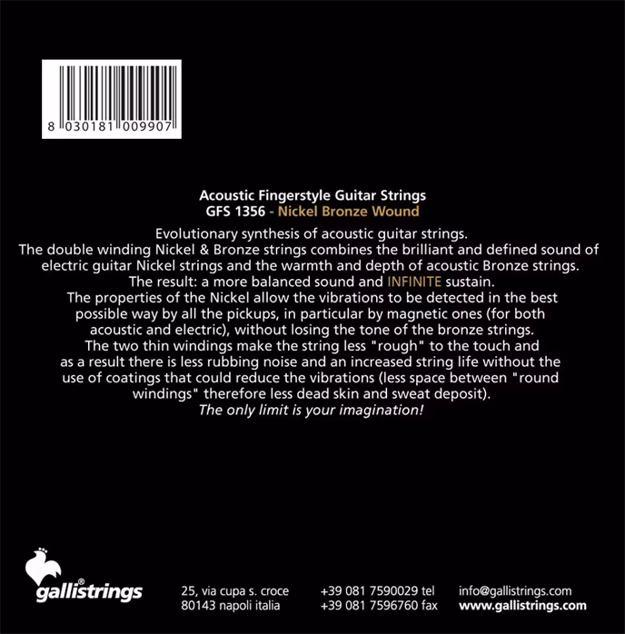 Galli GFS1356 Fingerstyle Nickel Bronze Medium - Metalowe struny do gitary akustycznej