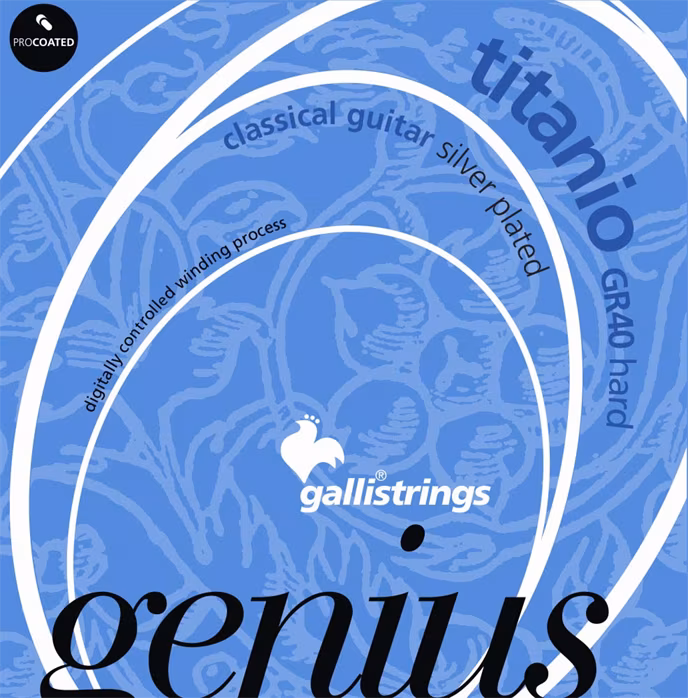 Galli GR40 Genius Titanio Hard  - Struny nylonowe do gitary klasycznej