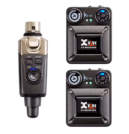 Xvive U4 - Bundle, 1x Transmitter + 2x Receiver - Bezprzewodowy system odsłuchowy
