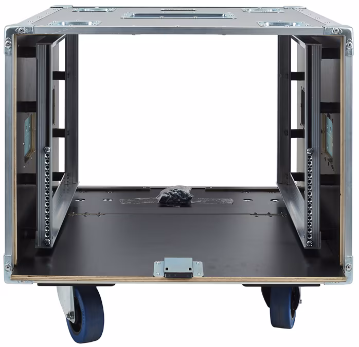 Razzor Cases 8U sliding door rack 512 for Nexo NXAMP4x2MK2 with suspension, wheels - Rack case