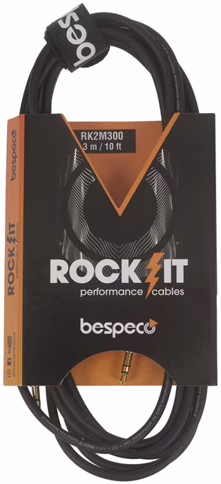 Bespeco ROCKIT Stereo Cable Jack 3,5 TRS - Jack 3,5 TRS 3 m - Kabel połączeniowy