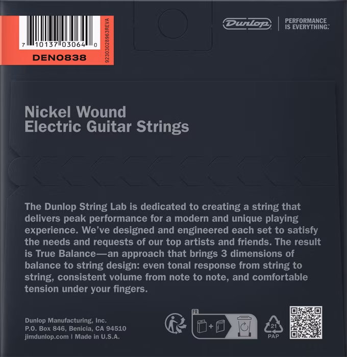 Dunlop DEN0838 - Struny do gitary elektrycznej