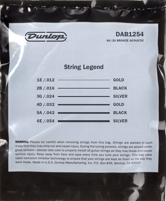 Dunlop DAB1254 - Metalowe struny do gitary akustycznej