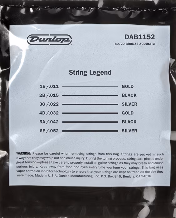 Dunlop DAB1152 - Metalowe struny do gitary akustycznej