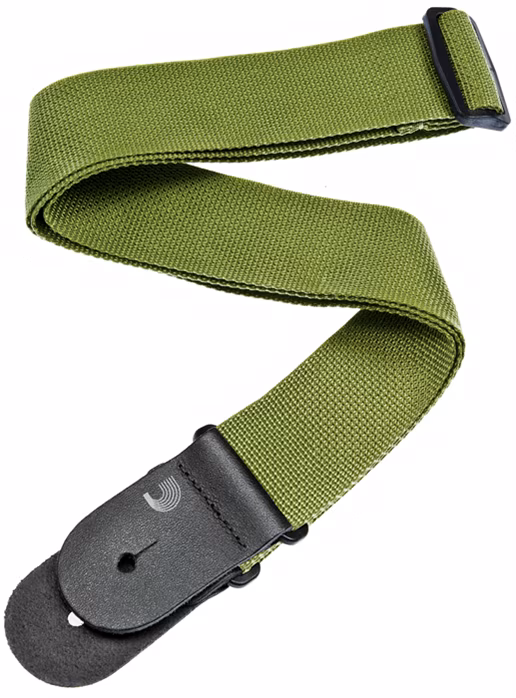 D'Addario Polypropylene Guitar Strap Green - Pas gitarowy