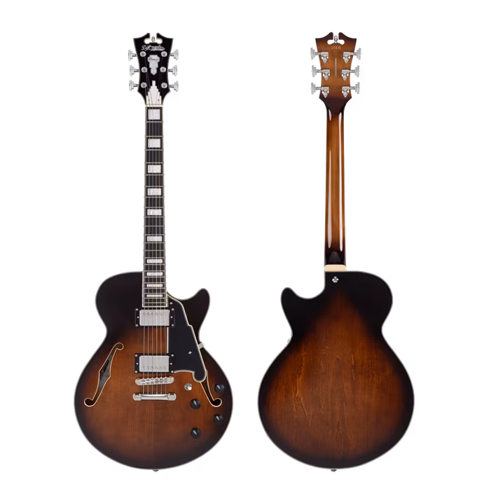 D'Angelico Premier SS Single Cutaway Stop-Bar Tailpie CE Brown Burst - Gitara półakustyczna