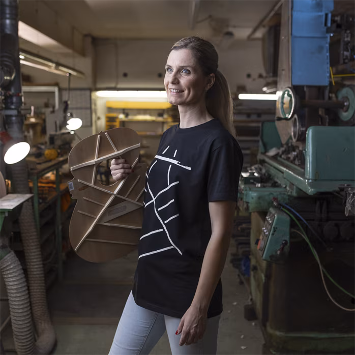 Furch Black T-shirt print bracing L - Koszulka