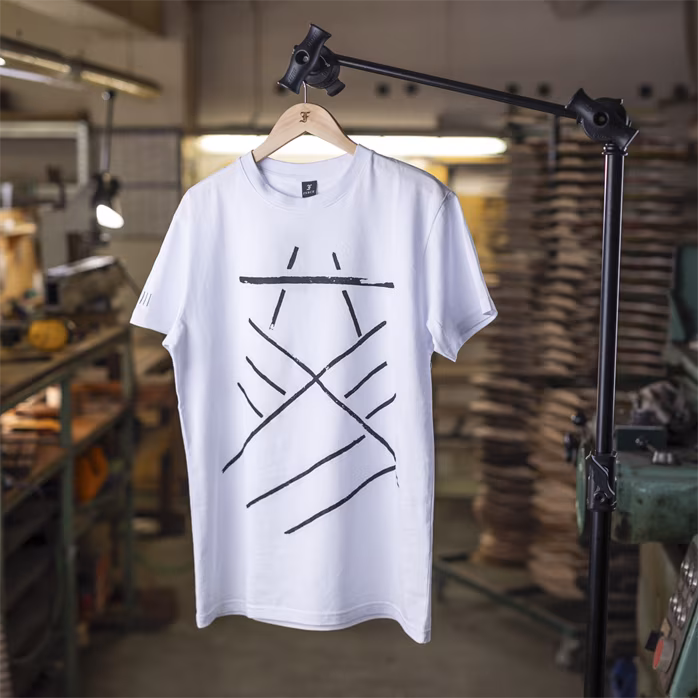 Furch White T-shirt print bracing L - Koszulka