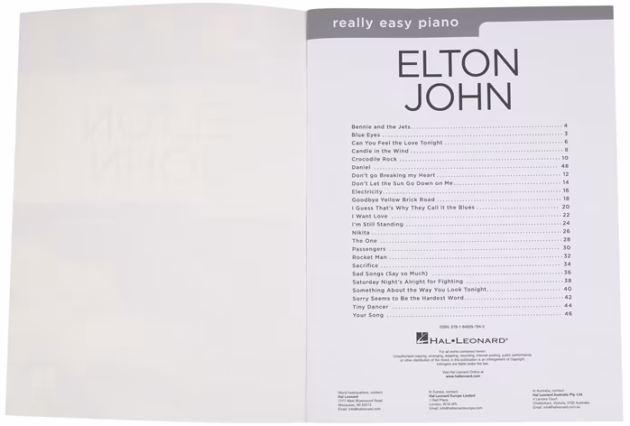 MS Really Easy Piano: Elton John - Nuty na fortepian