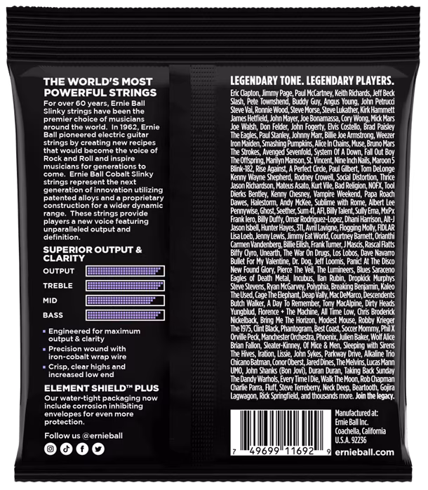 Ernie Ball 2717 Cobalt Ultra Slinky - Struny do gitary elektrycznej