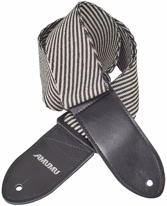 Amumu Black & White Tweed Strap - Pas gitarowy