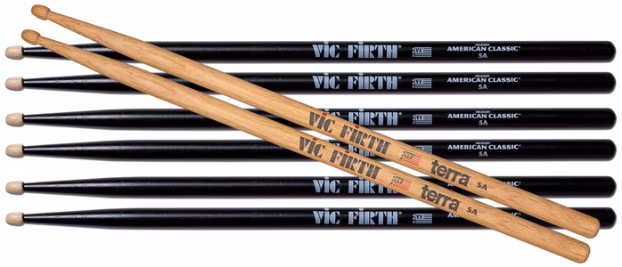 Vic Firth 5AB + 5A Terra Bundle - Korzystny zestaw pałek hikorowych