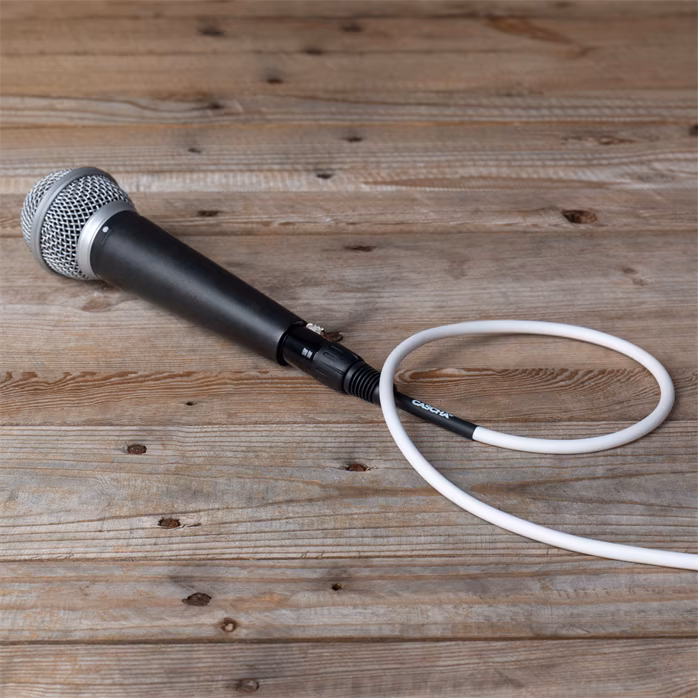 Cascha Standard Line Mic Cable White 2m    - Kabel mikrofonowy
