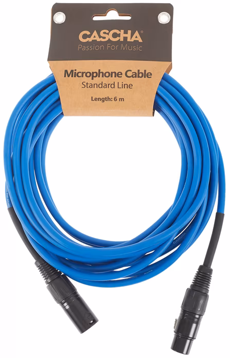 Cascha Standard Line Mic Cable Blue 6m - Kabel mikrofonowy