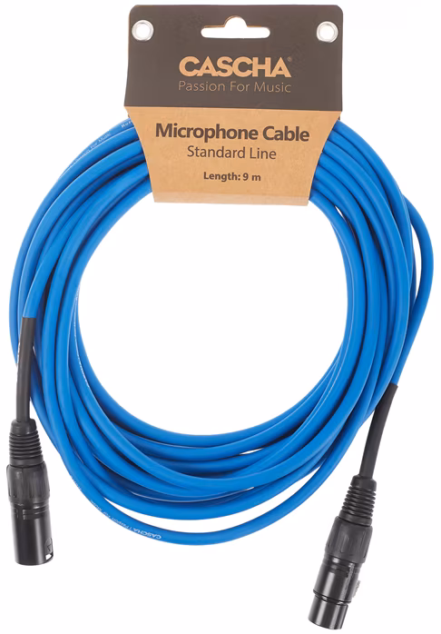 Cascha Standard Line Mic Cable Blue 9m  - Kabel mikrofonowy