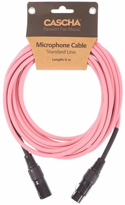 Cascha Standard Line Mic Cable Pink 6m - Kabel mikrofonowy