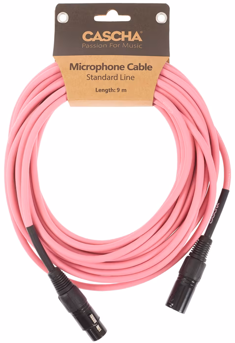 Cascha Standard Line Mic Cable Pink 9m - Kabel mikrofonowy