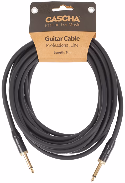 Cascha Professional Line Guitar Cable, Straight, Black, 6 m - Kabel instrumentalny